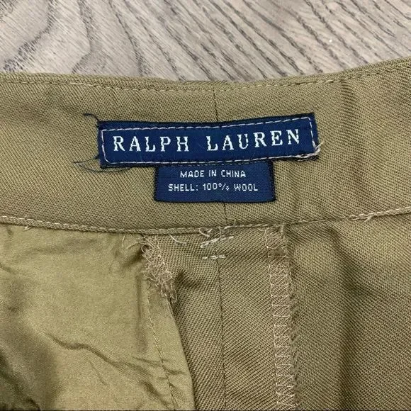 Ralph Lauren 100% Wool Pants Tan Slacks Women’s Size Medium - Picture 2 of 9